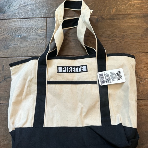 Pirette Black and Cream Women's Tote Bag - Picture 4 of 6